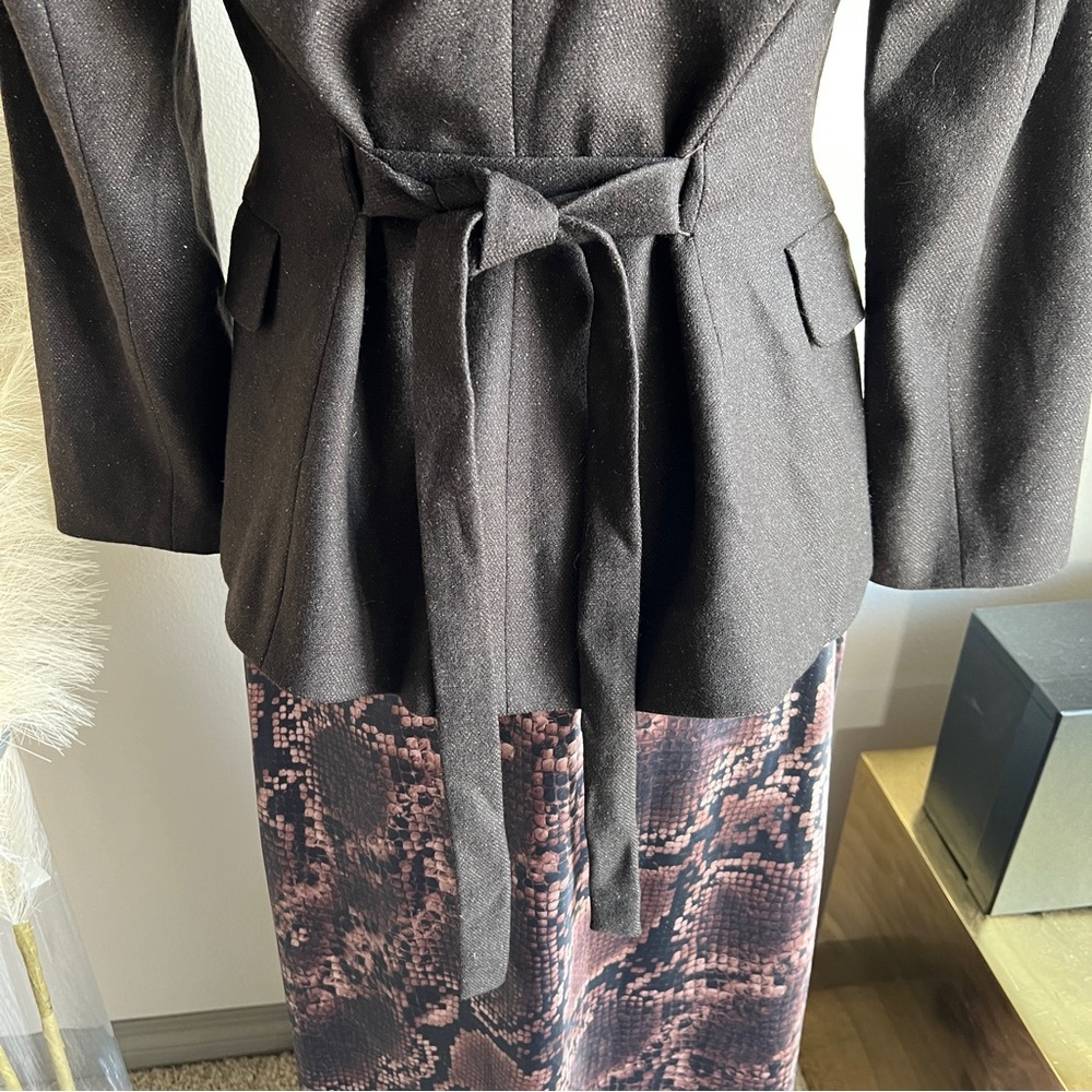 SISLEY brown tweed belted tailored blazer - Picture 6 of 13